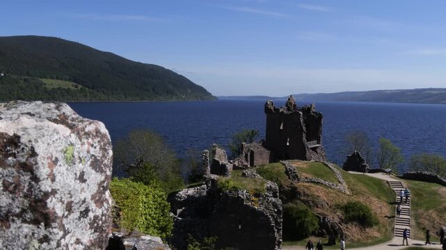 Urquhart Castle and Loch Ness in Highlands, Scotland, United Kingdom