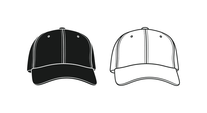 Black and white baseball cap Vector