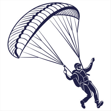 Person paragliding in the air.