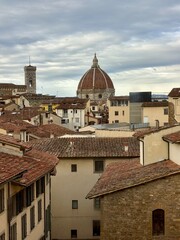Obraz premium Panoramic view of Florence rooftops with the Duomo and Giotto's Bell Tower, Italy