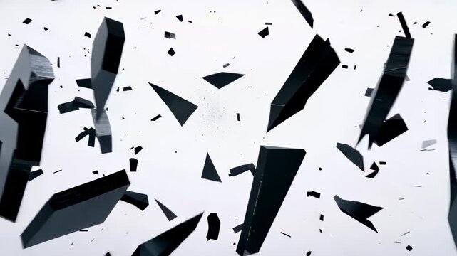 This depicts a striking visual representation of technical difficulties, with a shattered error screen on a white background, effectively conveying digital chaos and system failure.