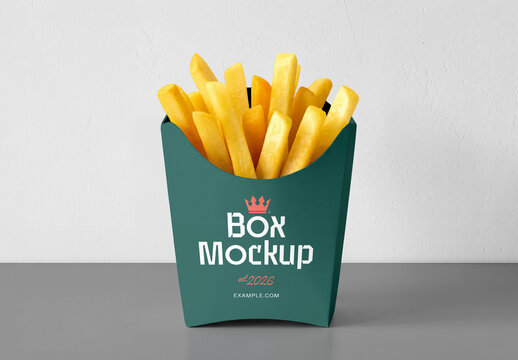 Front View Fries Box Mockup