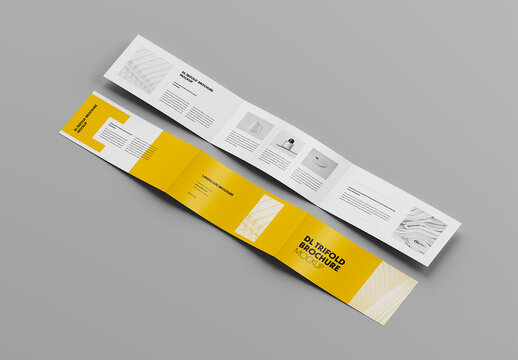 Landscape DL Trifold Brochure Mockup