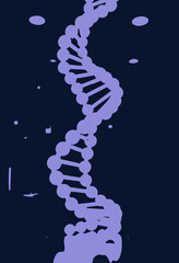 Obraz premium Illuminated DNA Helix Model in a Modern Laboratory Setting with Colorful Lights and Scientific Instruments in the Background