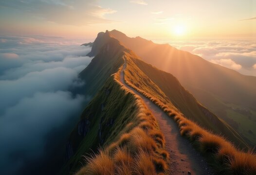 Elevated Crest Embracing Soft Hues of Morning Light