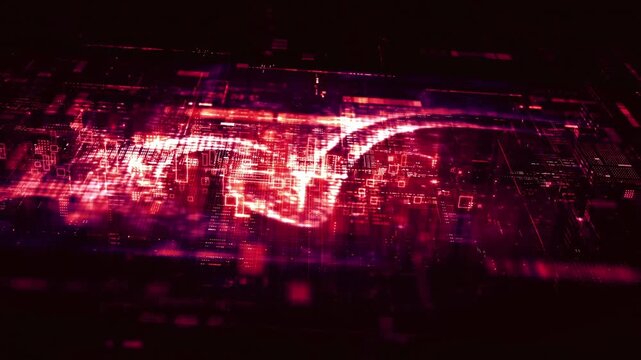 Futuristic Digital Data Matrix Screen with Encrypted Numbers Hi Tech Telemetry Background for Desktop Display