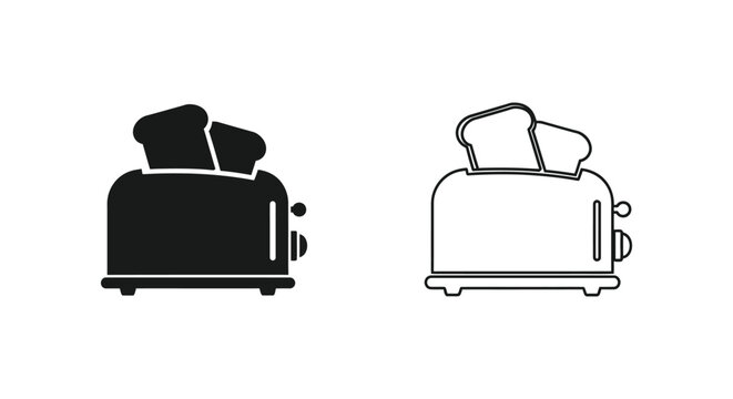 Black and white toaster icons Vector