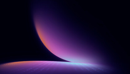 Abstract neon purple background. The intense gradient glows in the dark.