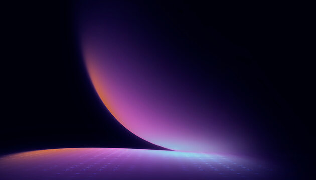 Abstract neon purple background. The intense gradient glows in the dark.