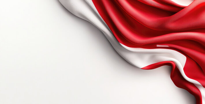 Waving Switzerland national flag on a clean white background, creating a patriotic design concept for Swiss National Day celebrations, independence, and national pride events. Swiss National Day