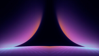 Abstract neon purple background. The intense gradient glows in the dark.