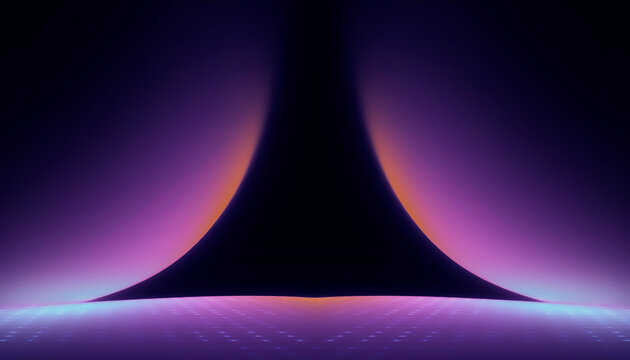 Abstract neon purple background. The intense gradient glows in the dark.