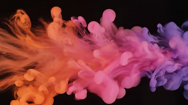 A blurred colorful line bleeds across the frame in soft streaks of orange, purple, and pink against a deep black stripe.