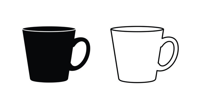 Black and white coffee mugs Vector