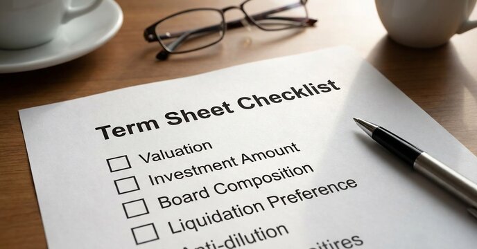 Term Sheet Checklist for Business Investment and Venture Capital Funding.