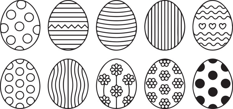 Variety of decorative Easter eggs showcasing diverse patterns for holiday celebrations and crafts
