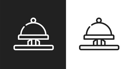 Fototapeta premium Hotel bell ringing icon. Linear black, white icon from holidays collection. Outline hotel bell ringing vector. Thin line symbol isolated on white and black background