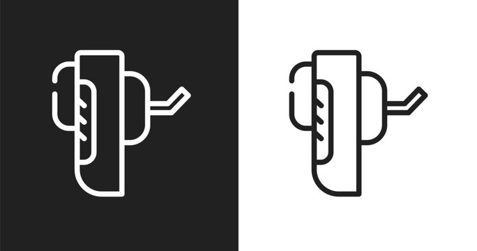 Breathalyzer icon. Linear black, white icon from travel accessories collection. Outline breathalyzer vector. Thin line symbol isolated on white and black background