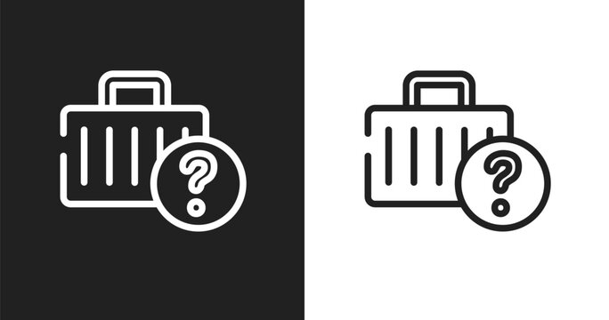 Lost and found icon. Linear black, white icon from airport collection. Outline lost and found vector. Thin line symbol isolated on white and black background