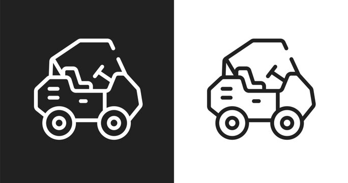 All terrain icon. Linear black, white icon from transportation collection. Outline all terrain vector. Thin line symbol isolated on white and black background