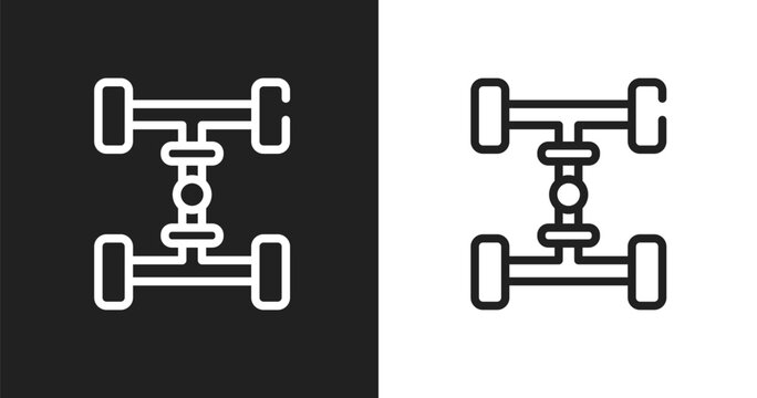 4wd icon. Linear black, white icon from transport collection. Outline 4wd vector. Thin line symbol isolated on white and black background