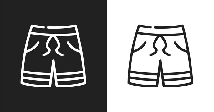 Swimming trunks icon. Linear black, white icon from summer collection. Outline swimming trunks vector. Thin line symbol isolated on white and black background