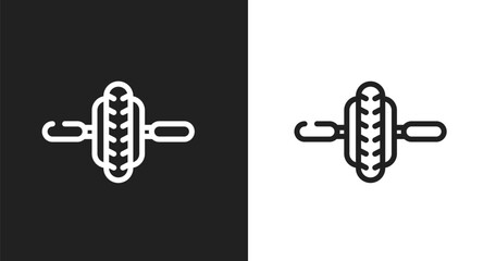 Electric unicycle icon. Linear black, white icon from gym collection. Outline electric unicycle vector. Thin line symbol isolated on white and black background © VectorStockDesign