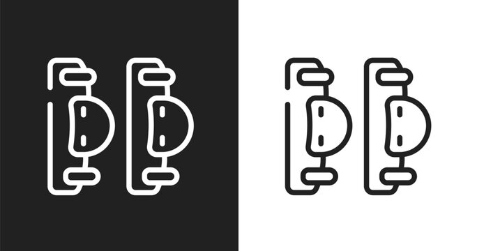 Elbow pads icon. Linear black, white icon from skating collection. Outline elbow pads vector. Thin line symbol isolated on white and black background