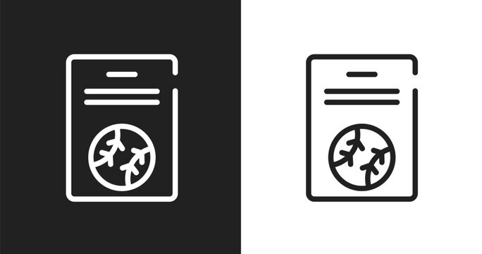 Baseball card icon. Linear black, white icon from baseball collection. Outline baseball card vector. Thin line symbol isolated on white and black background