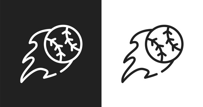 Home run icon. Linear black, white icon from baseball collection. Outline home run vector. Thin line symbol isolated on white and black background