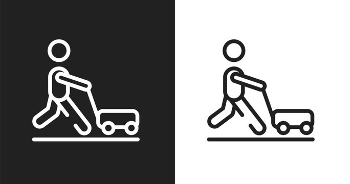 Farming and gardening icon. Linear black, white icon from soccer collection. Outline farming and gardening vector. Thin line symbol isolated on white and black background