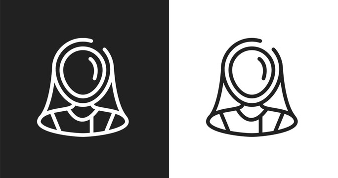 Fencer icon. Linear black, white icon from sport avatars collection. Outline fencer vector. Thin line symbol isolated on white and black background
