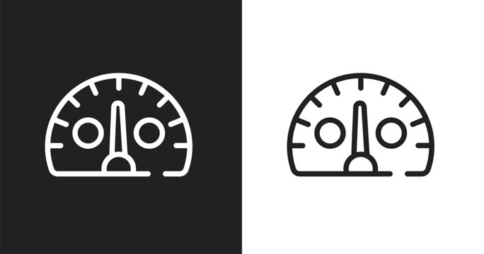 Kmh icon. Linear black, white icon from racing collection. Outline kmh vector. Thin line symbol isolated on white and black background