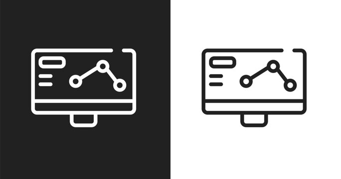 Telemetry icon. Linear black, white icon from racing collection. Outline telemetry vector. Thin line symbol isolated on white and black background