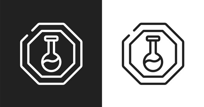Substance icon. Linear black, white icon from health and safety collection. Outline substance vector. Thin line symbol isolated on white and black background