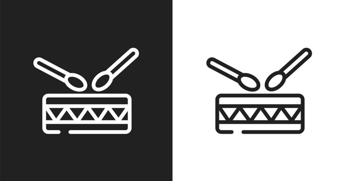 Native americandrum icon. Linear black, white icon from american indigenous signals collection. Outline native americandrum icon vector. Thin line symbol for use on web and mobile apps, logo, print