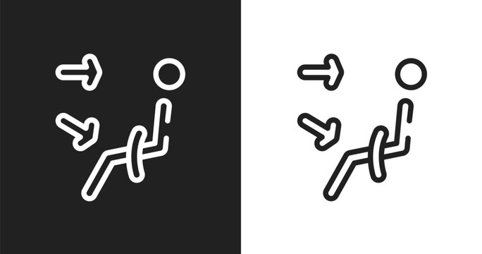 Air outlet icon. Linear black, white icon from car dashboard signals collection. Outline air outlet vector. Thin line symbol isolated on white and black background