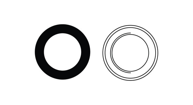 Black and white o-ring illustration Vector