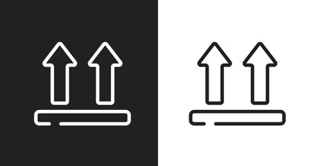 Fototapeta premium Lift sign icon. Linear black, white icon from indications collection. Outline lift sign vector. Thin line symbol isolated on white and black background