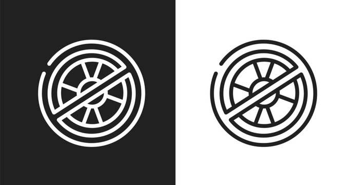 No lifeguard icon. Linear black, white icon from swimming pool rules collection. Outline no lifeguard vector. Thin line symbol isolated on white and black background