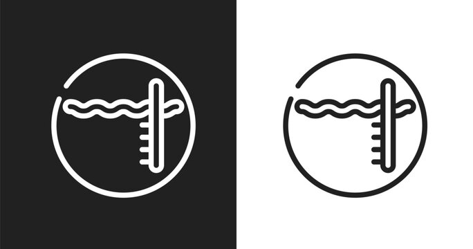 Pool depth icon. Linear black, white icon from swimming pool rules collection. Outline pool depth vector. Thin line symbol isolated on white and black background