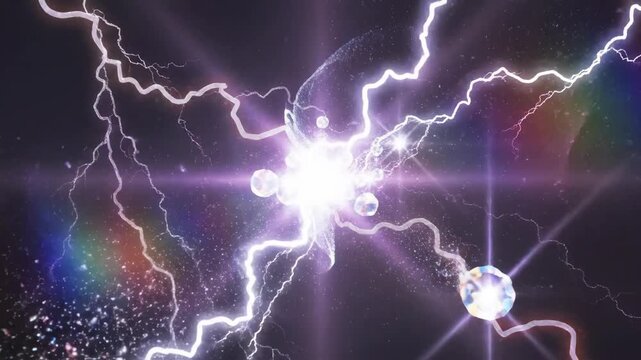 White, blue, and red gem lights create a sparkle rainbow overlay effect with crystal glow prism and neon flare design.