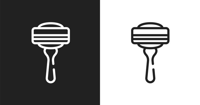 Disposable razor icon. Linear black, white icon from beautiful collection. Outline disposable razor vector. Thin line symbol isolated on white and black background