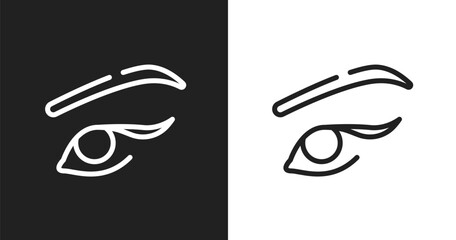 Obraz premium Two eyeliners icon. Linear black, white icon from beauty collection. Outline two eyeliners vector. Thin line symbol isolated on white and black background