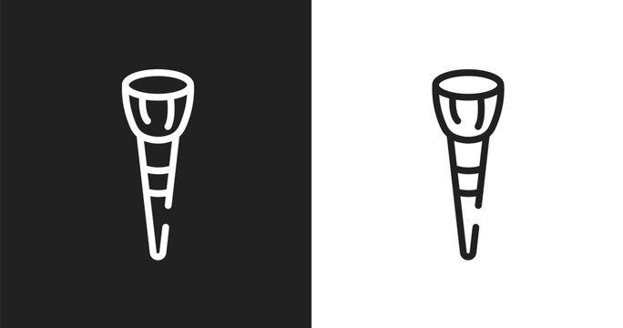 Makeup brush icon. Linear black, white icon from beauty collection. Outline makeup brush vector. Thin line symbol isolated on white and black background