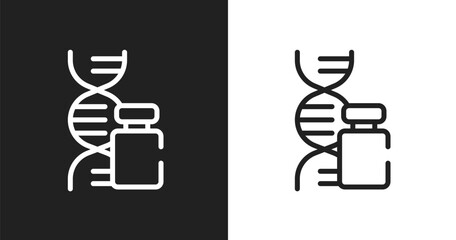 Gene icon. Linear black, white icon from therapy collection. Outline gene vector. Thin line symbol isolated on white and black background © VectorStockDesign