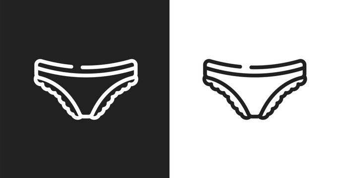 Panties icon. Linear black, white icon from beauty and fashion collection. Outline panties vector. Thin line symbol isolated on white and black background