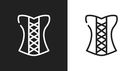 Fototapeta premium Women corset icon. Linear black, white icon from pretty collection. Outline women corset vector. Thin line symbol isolated on white and black background