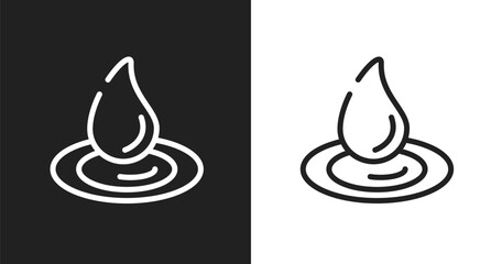 Fototapeta premium Waterdrop icon. Linear black, white icon from spa collection. Outline waterdrop vector. Thin line symbol isolated on white and black background