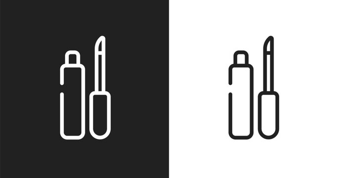 Lip matt icon. Linear black, white icon from beauty collection. Outline lip matt vector. Thin line symbol isolated on white and black background
